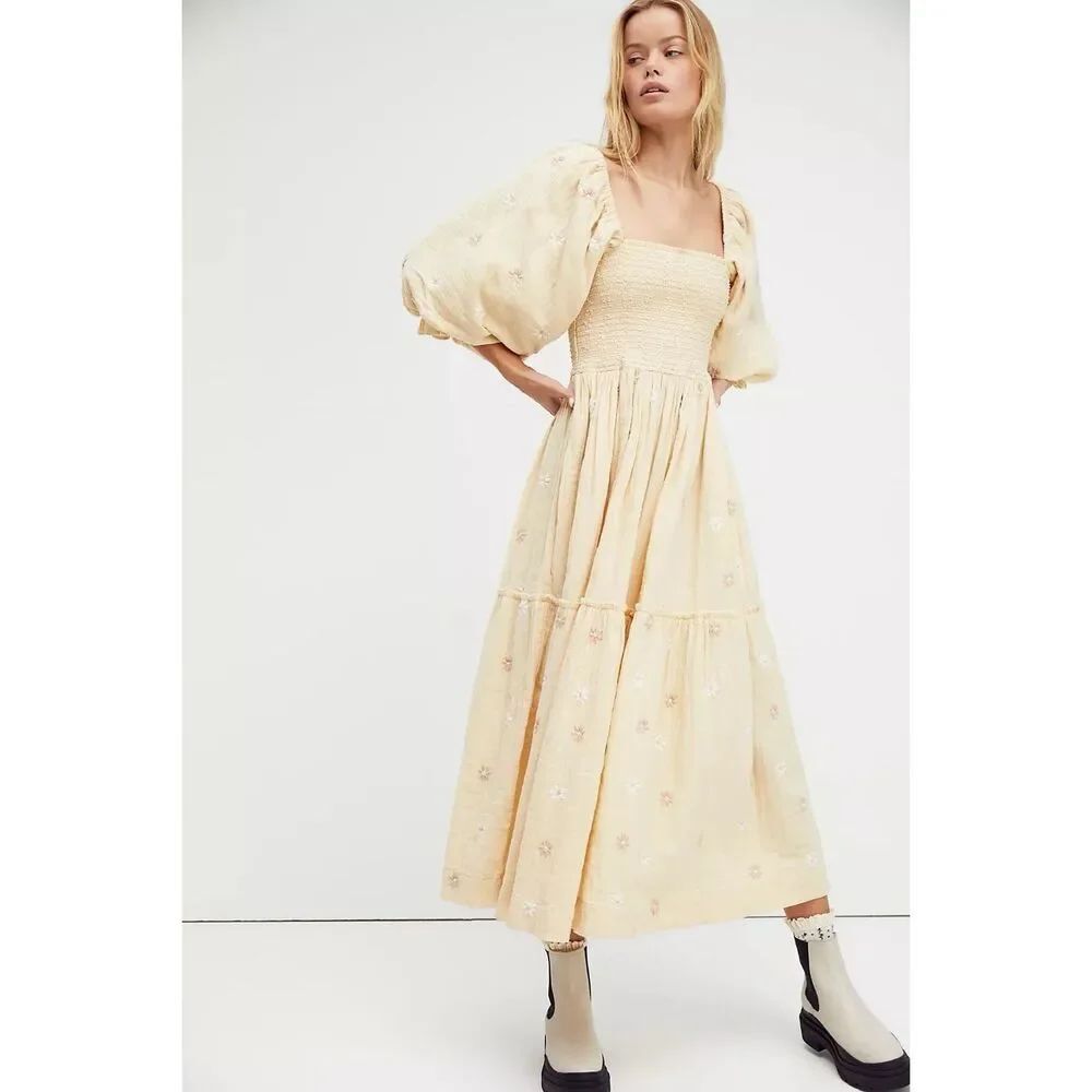 Free People Dahlia Embroidered Maxi Dress